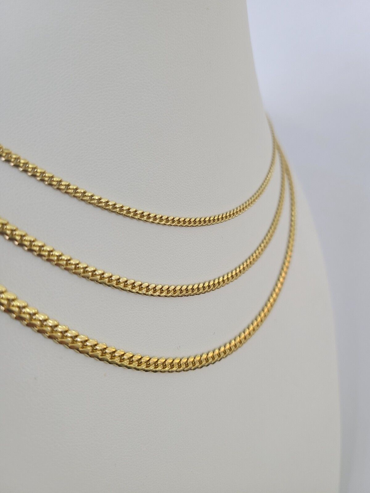 18k Solid Miami Cuban Chain Gold 2.5mm 3mm 4mm 18" 20" 22" 24" Inch Necklace - GoldenlinQ